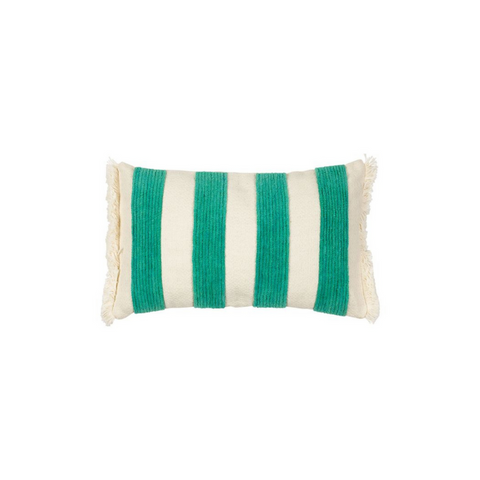 Coussin Vert/Blanc Collection Stripes - INSIDE Box - Shop - Conseil