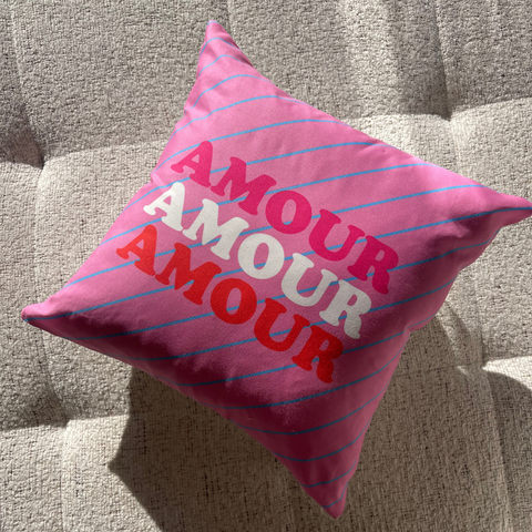 Housse de coussin intérieur extérieur Amour rose Inside Booster d'intérieur