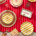 Art de la table assiettes jaunes rayées Inside déco