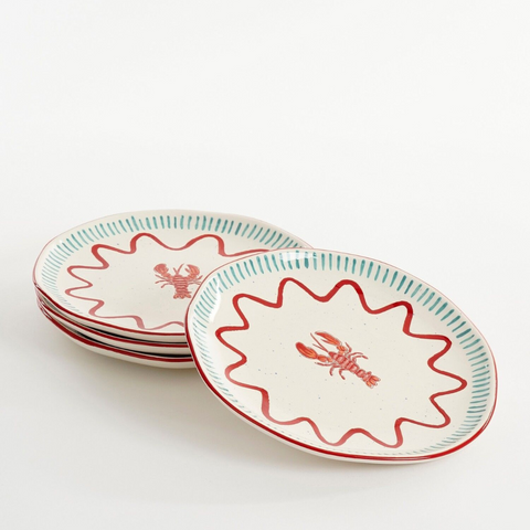 Assiettes homards rouge et bleu inside déco 
