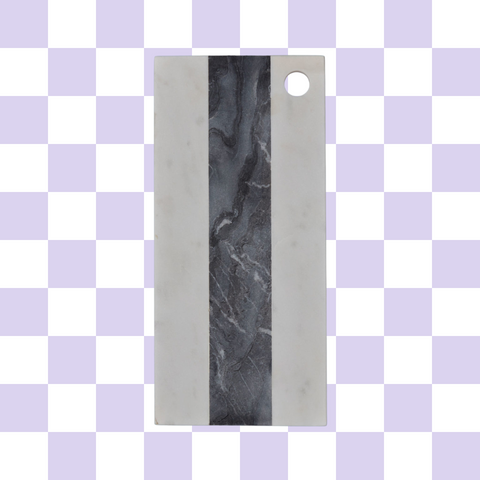 Planche à découper en marbre gris & blanc