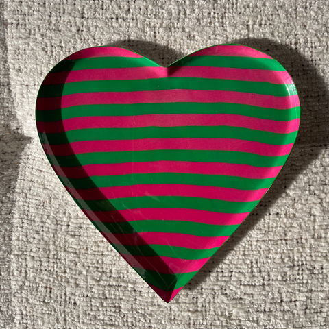 Plateau rayé rose et vert en forme de coeur Inside Booster Toulouse