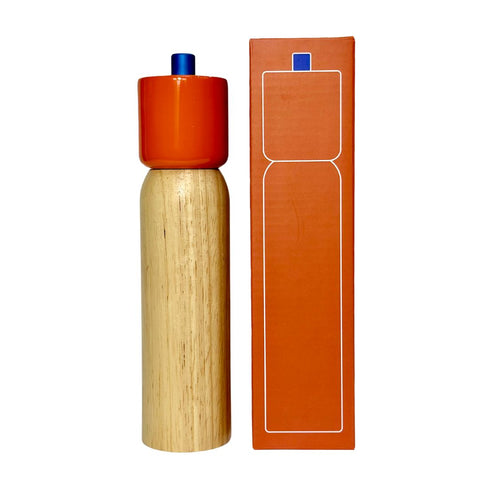 saliere poivrier Woodie Maegen bois, orange et bleu