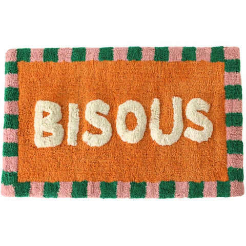 tapis de bain moelleux bisous orange