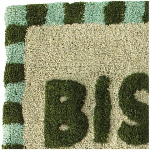tapis de bain moelleux bisous vert detail