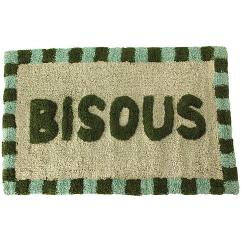 tapis de bain moelleux bisous dégradé de vert