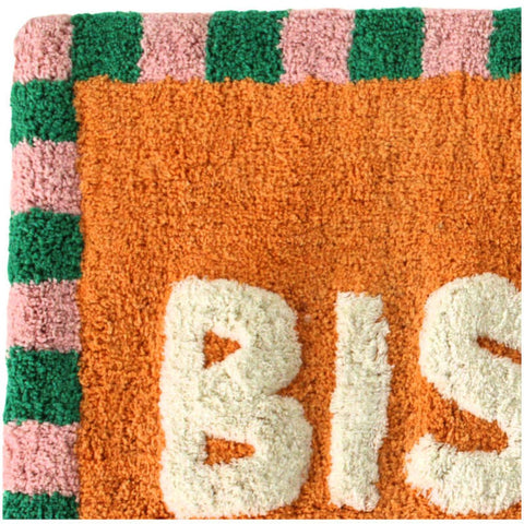tapis de bain moelleux orange rose et vert