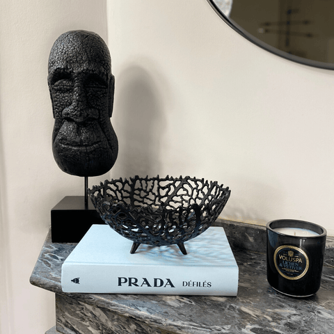 Statue visage noir en bois sur pied Mask - INSIDE Box - Shop - Conseil