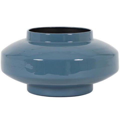 Vase plat en métal bleu Mourex - INSIDE Box - Shop - Conseil