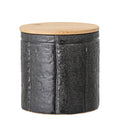 Pots en grès noir avec couvercle en bois- Modèle Haut - INSIDE Box - Shop - Conseil